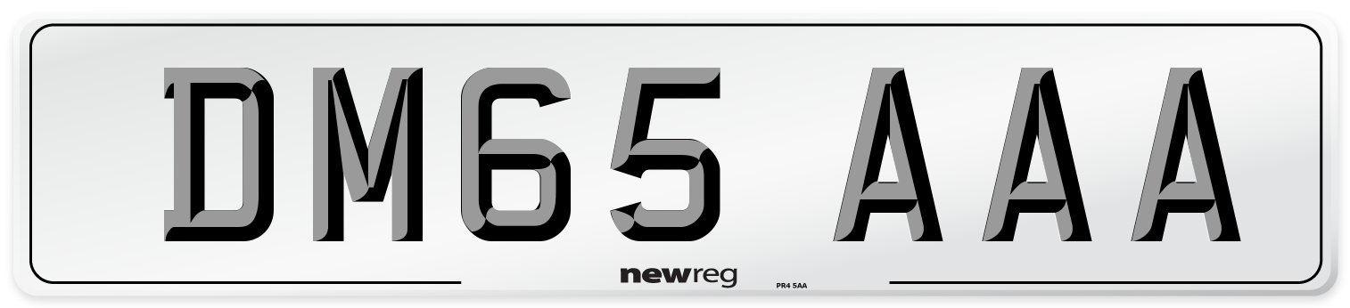 DM65 AAA Number Plate from New Reg